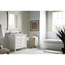 James Martin Brittany 36" Bright White Single Vanity with 3 cm Ethereal Noctis Quartz Top 650-V36-BW-3ENC