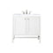 James Martin Addison 36" Single Vanity Cabinet with Doors Glossy White with 3 cm Carrara White Top E445-V36-GW-3CAR