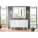 James Martin Addison 60" Single Vanity Cabinet  Glossy White with 3 cm Cala Blue Top E444-V60S-GW-3CBL