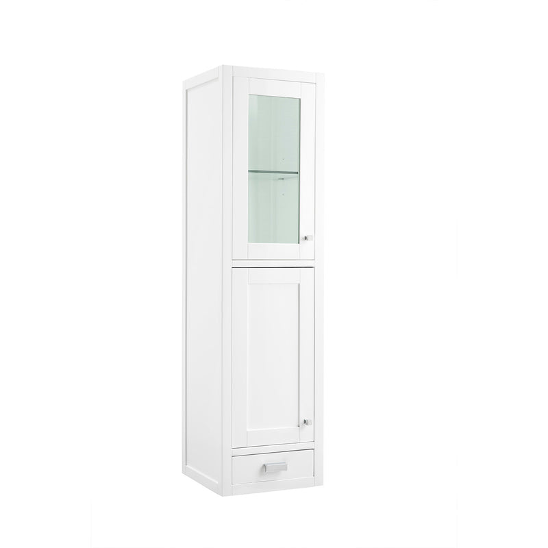 James Martin Addison 36" Single Vanity Cabinet Glossy White with 3 cm Cala Blue Top E444-V36-GW-3CBL