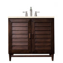 James Martin Portland 36" Single Vanity Burnished Mahogany with 3 cm Eternal Marfil Quartz Top 620-V36-BNM-3EMR