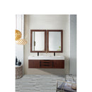 James Martin Mercer Island 59" Double Vanity Coffee Oak Matte Black with Glossy White Composite Top 389-V59D-CFO-MB-GW