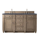 James Martin Bristol 60" Double Vanity Whitewashed Walnut with 3 cm Charcoal Soapstone Quartz Top 157-V60D-WW-3CSP