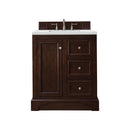 James Martin De Soto 30" Single Vanity Burnished Mahogany with 3 cm Ethereal Noctis Quartz Top 825-V30-BNM-3ENC