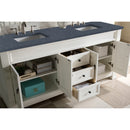 James Martin Brookfield 72" Bright White Double Vanity with 3 cm Charcoal Soapstone Quartz Top 147-V72-BW-3CSP
