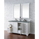 James Martin Providence 60" Double Vanity Cabinet Bright White with 3 cm Cala Blue Quartz Top 238-105-V60D-BW-3CBL