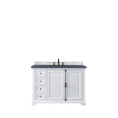 James Martin Providence 48" Single Vanity Cabinet Bright White with 3 cm Charcoal Soapstone Quartz Top 238-105-V48-BW-3CSP