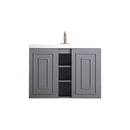 James Martin Alicante' 39.5" Single Vanity Cabinet Grey Smoke with White Glossy Resin Countertop E110-V39.5-GSM-WG