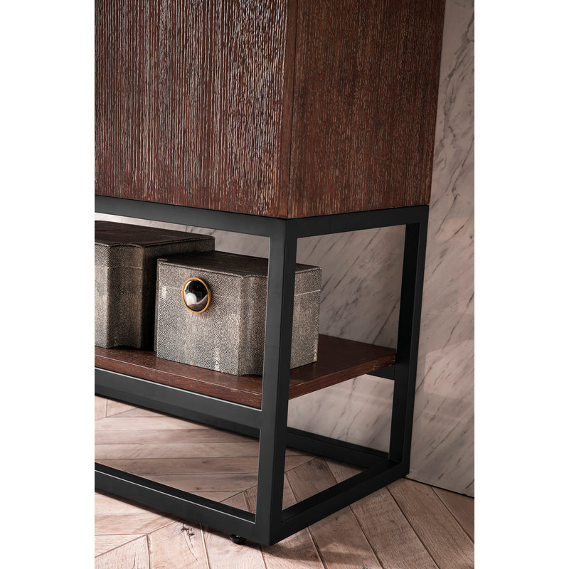 James Martin Columbia 31.5" Single Vanity Cabinet Coffee Oak Matte Black with White Glossy Resin Countertop 388-V31.5-CFO-MBK-WG