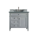 James Martin Brittany 36" Urban Gray Single Vanity with 3 cm Cala Blue Quartz Top 650-V36-UGR-3CBL