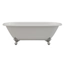 Cambridge Plumbing Cast Iron Double Ended Clawfoot Tub 67"x30" No Drillings PC Feet