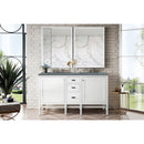 James Martin Addison 60" Double Vanity Cabinet Glossy White with 3 cm Cala Blue Top E444-V60D-GW-3CBL