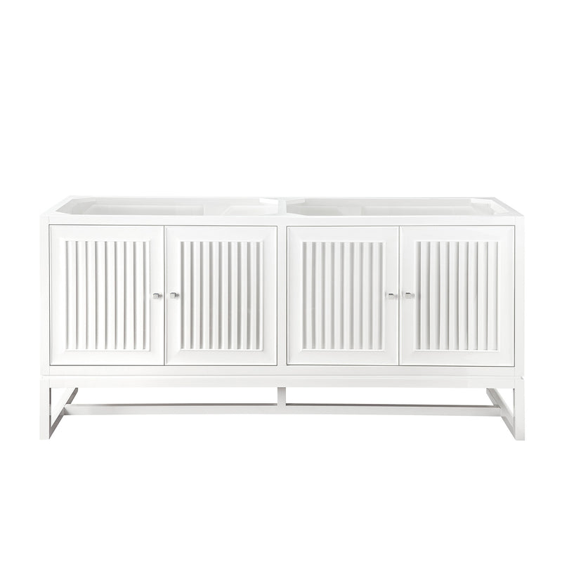 James Martin Athens 15" Cabinet with Drawers and Door Glossy White with 3 cm Arctic Fall Solid Surface Top E645-B15R-GW-3AF