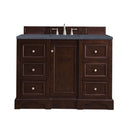 James Martin De Soto 48" Single Vanity Burnished Mahogany with 3 cm Charcoal Soapstone Quartz Top 825-V48-BNM-3CSP