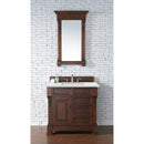 James Martin Brookfield 36" Warm Cherry Single Vanity with 3 cm Ethereal Noctis Quartz Top 147-114-5586-3ENC