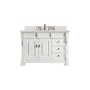 James Martin Brookfield 48" Bright White Single Vanity with 3 cm Ethereal Noctis Quartz Top 147-V48-BW-3ENC