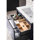 James Martin Milan 31.5" Single Vanity Cabinet Modern Gray Glossy Glossy White with Glossy White Composite Top 801V31.5MGGGWGW