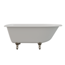 Cambridge Plumbing Cast Iron Rolled Rim Clawfoot Tub 61"x30" No Faucet Drillings BN Feet