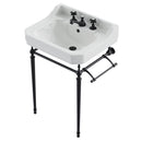 James Martin Wellington 24" Single Console Sink with Matte Black Finish Stand 318V24MBKCRM