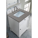 James Martin Savannah 26" Single Vanity Cabinet Bright White with 3 cm Gray Expo Quartz Top 238-104-V26-BW-3GEX