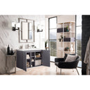 James Martin Alicante' 39.5" Single Vanity Cabinet Gray Smoke with White Glossy Resin Countertop E110-V39.5-GSM-WG