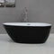 ALFI 59" Black and White Oval Acrylic Free Standing Soaking Bathtub AB8862