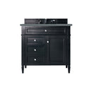 James Martin Brittany 36" Black Onyx Single Vanity with 3 cm Cala Blue Quartz Top 650-V36-BKO-3CBL