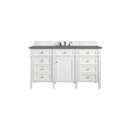 James Martin Brittany 60" Bright White Single Vanity with 3 cm Cala Blue Quartz Top 650-V60S-BW-3CBL