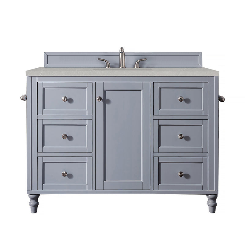 James Martin Copper Cove Encore 48" Single Vanity Silver Gray with 3 cm Eternal Serena Quartz Top 301-V48-SL-3ESR