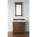 James Martin Brookfield 36" Country Oak Single Vanity with 3 cm Eternal Marfil Quartz Top 147-114-5576-3EMR