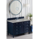 James Martin Brittany 48" Victory Blue Single Vanity with 3 cm Eternal Serena Quartz Top 650-V48-VBL-3ESR