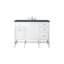 James Martin Addison 48" Single Vanity Cabinet Glossy White with 3 cm Charcoal Soapstone Quartz Top E444-V48-GW-3CSP