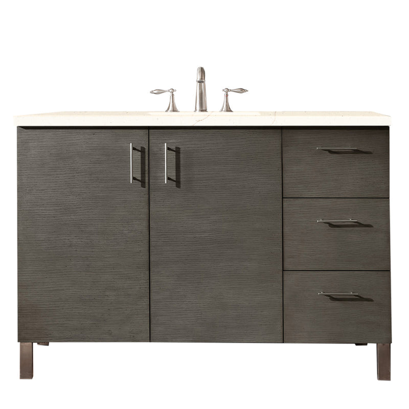 James Martin Metropolitan 48" Single Vanity Silver Oak with 3 cm Eternal Marfil Quartz Top 850-V48-SOK-3EMR