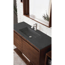 James Martin Milan 47.3" Single Vanity Cabinet Mid Century Walnut Matte Black with Charcoal Black Composite Top 801V47.3WLTMBKCHB