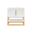 James Martin Columbia 31.5" Single Vanity Cabinet Glossy White Radiant Gold 388-V31.5-GW-RGD