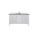 James Martin Palisades 60" Single Vanity Bright White with 3 cm Cala Blue Quartz Top 527-V60S-BW-3CBL