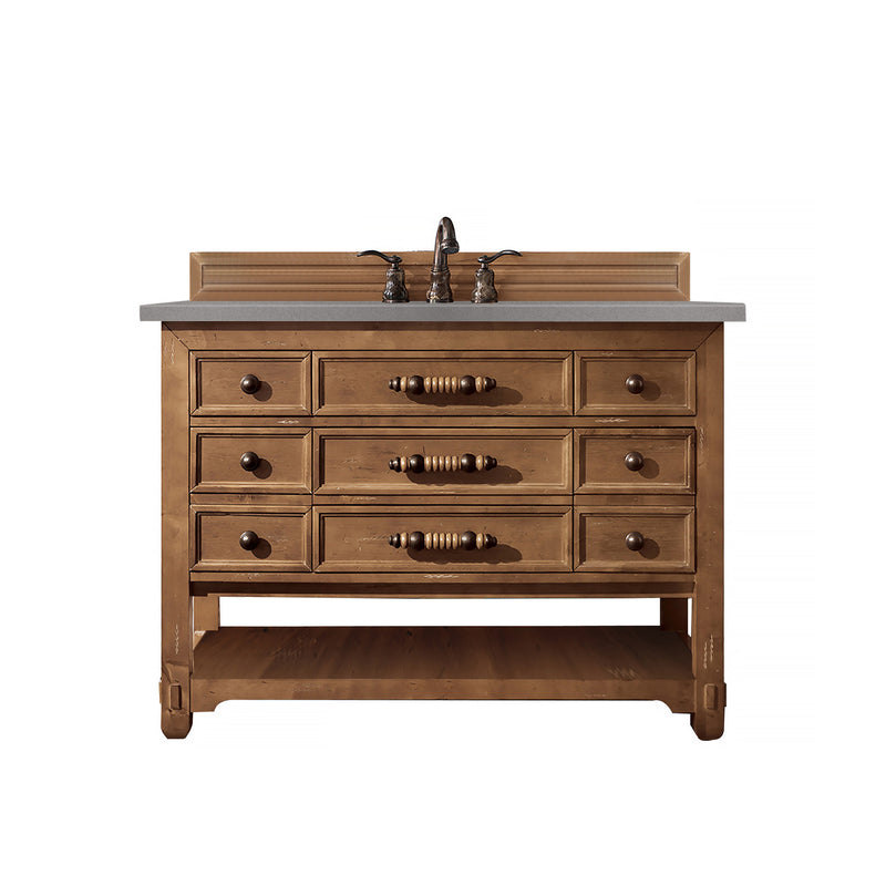 James Martin Malibu 48" Single Vanity Cabinet Honey Alder with 3 cm Grey Expo Quartz Top 500-V48-HON-3GEX