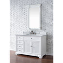 James Martin Savannah 48" Bright White Single Vanity with 3 cm Carrara Marble Top 238-104-V48-BW-3CAR