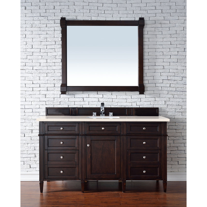 James Martin Brittany 60" Burnished Mahogany Single Vanity with 3 cm Eternal Marfil Quartz Top 650-V60S-BNM-3EMR