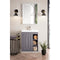 James Martin Alicante' 24" Single Vanity Cabinet Gray Smoke with White Glossy Resin Countertop E110-V24-GSM-WG