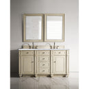 James Martin Bristol 60" Double Vanity Vintage Vanilla with 3 cm Carrara Marble Top 157-V60D-VV-3CAR