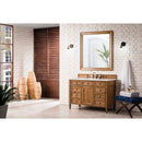 James Martin Brittany 48" Saddle Brown Single Vanity with 3 cm Classic White Quartz Top 650-V48-SBR-3CLW