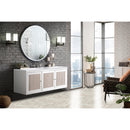 James Martin Athens 60" Single Vanity Cabinet Glossy White with 3 cm Arctic Fall Solid Surface Countertop E645-V60S-GW-3AF