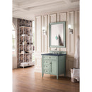 James Martin Brittany 30" Single Vanity Sage Green with 3 cm Charcoal Soapstone Quartz Top 650-V30-SGR-3CSP