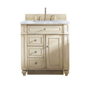 James Martin Bristol 30" Single Vanity Vintage Vanilla with 3 cm Carrara Marble Top 157-V30-VV-3CAR