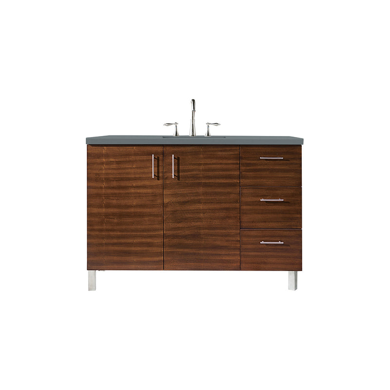 James Martin Metropolitan 48" Single Vanity American Walnut with 3 cm Cala Blue Quartz Top 850-V48-AWT-3CBL