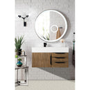 James Martin Mercer Island 36" Single Vanity Latte Oak Matte Black with Glossy White Composite Top 389-V36-LTO-MB-GW