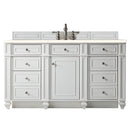 James Martin Bristol 60" Single Vanity Bright White with 3 cm Eternal Marfil Quartz Top 157-V60S-BW-3EMR