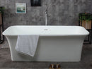 ALFI 67" White Rectangular Solid Surface Smooth Resin Soaking Bathtub AB9942