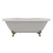 Cambridge Plumbing Cast Iron Double Ended Clawfoot Tub 67"x30", 7" Drillings and BN Feet